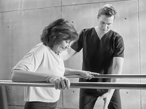 Patient being assisted at Legacy Rehabilitation Institute of Oregon