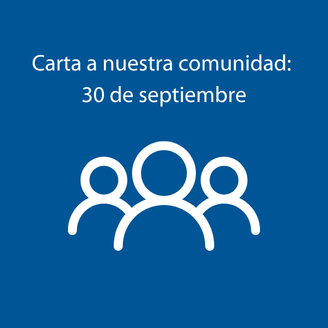 Letter to our community: September 30