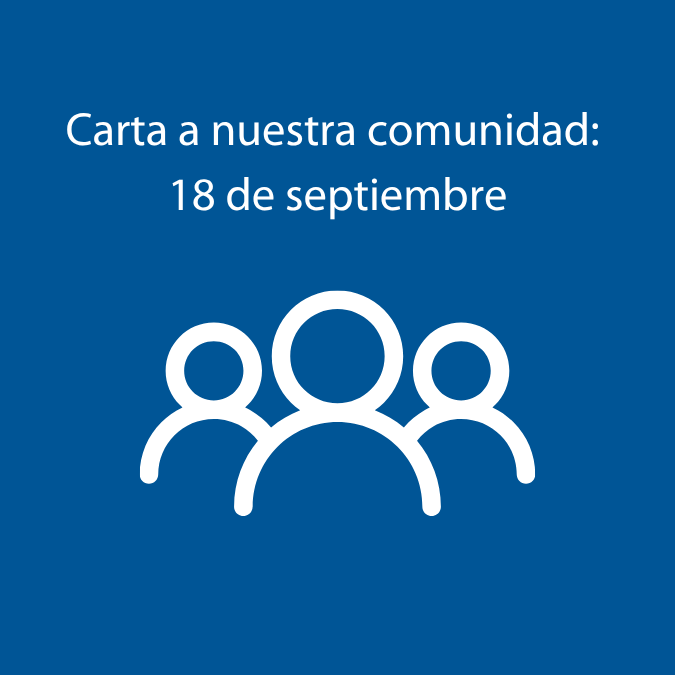 Letter to our community: September 18
