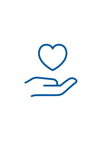 icon of a heart and a hand