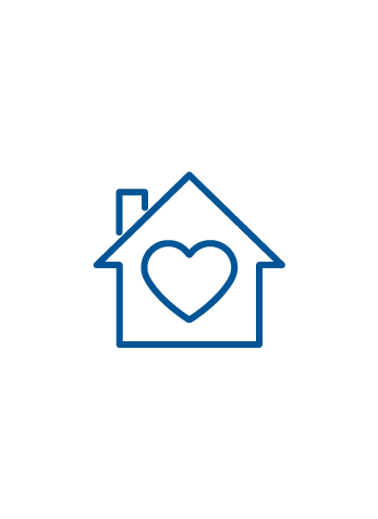 icon of a house surrounding a heart