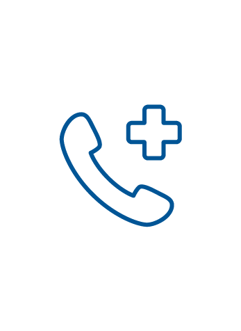 icon of phone and medical symbol