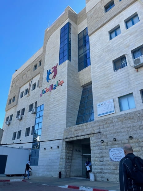 Exterior view of white building