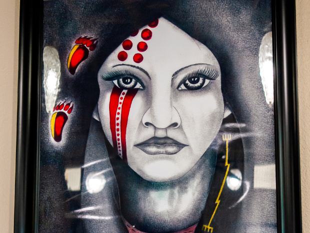 Painting of Native American woman
