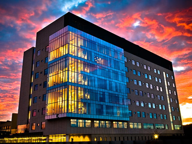 Randall Children's Hospital at night